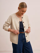 Lambswool Cable Detail Raglan Cardigan