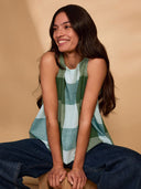 Sleeveless Pleat Back Swing Top