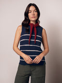 Linen Blend Drop Stitch Vest Top