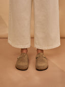 Suede Welt Detail Clogs