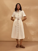 Belted Midi Shirt Dress