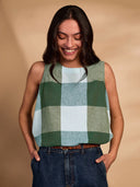 Sleeveless Pleat Back Swing Top
