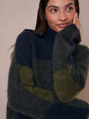 Oversized Check Roll Neck