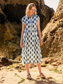 Linen Grown On Sleeve Midi Dress