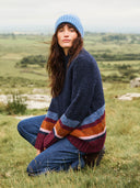 Donegal Colour block Funnel Neck Jumper