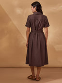 Belted Midi Shirt Dress