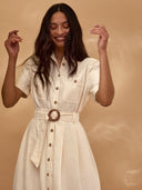 Belted Midi Shirt Dress