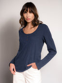 Organic Cotton Scoop Neck Henley
