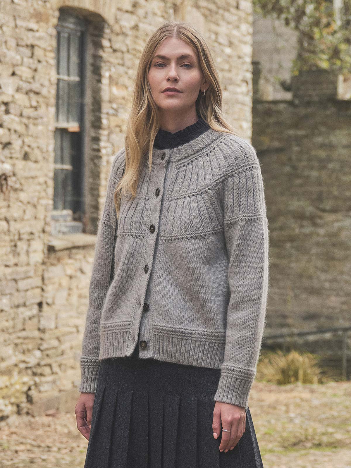 Lofty Textured Yoke Cardigan | Celtic & Co.
