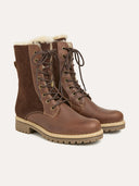 Waterproof Sheepskin Lined Lace-Up Ankle Boots