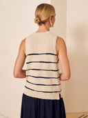 Linen Blend Drop Stitch Vest Top