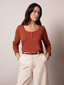 Organic Cotton Scoop Neck Henley