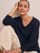 Merino-Slouchy-V-Ausschnitt-Pullover