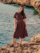 Midi-Hemdblusenkleid mit Gürtel