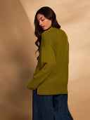 Organic Cotton Blend Drop Shoulder Slouch Cardigan