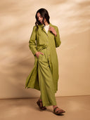 Leinenmischgewebe langes Overshirt-Kleid
