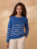 Linen Blend Drop Stitch Breton Jumper