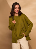 Organic Cotton Blend Drop Shoulder Slouch Cardigan