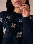 British Abstract Floral Jumper
