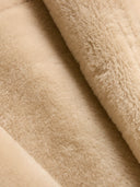 Sheepskin Exposed Wool Detail Reversible Biker Jacket