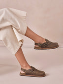 Suede Welt Detail Clogs