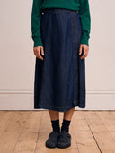 Midi Denim Wrap Skirt