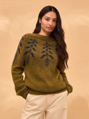 Jumper mit botanischem Rundpasse
