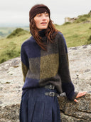 Oversized Check Roll Neck