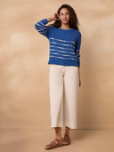 Linen Blend Drop Stitch Breton Jumper