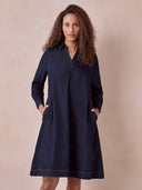 Denim Knee Length Shift Dress