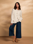 Organic Cotton Blend Drop Shoulder Slouch Cardigan