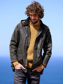 Herren Waxed Jacket mit angeschnittenen Ärmeln