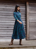 Hemdblusenkleid aus Bio-Baumwollmischung mit Falten-Detail