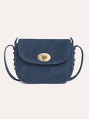 Suede Twist Lock Mini Cross Body Bag