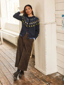 British Wool Geo Fair Isle Yoke Cardigan