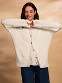 Organic Cotton Blend Drop Shoulder Slouch Cardigan