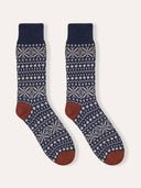 Men's Merino Cotton Fair Isle Sock