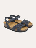 Woven Detail Low Wedge Sandals