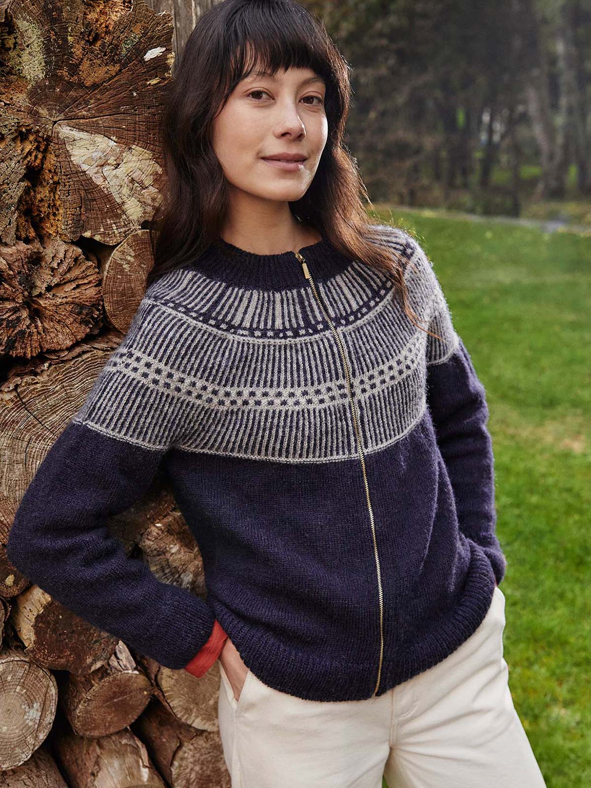 British Wool Yoke Stitch Cardigan | Celtic & Co.