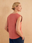 Linen Blend Button Through Top