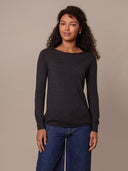 Merino Feinstrick-Pullover mit U-Boot-Ausschnitt