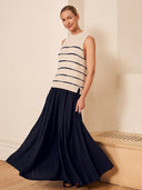Linen Blend Drop Stitch Vest Top