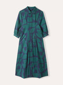 Organic Cotton Blend Pleat Detail Shirt Dress