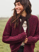 Donegal-Krausrippen-Strickjacke