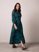Organic Cotton Blend Pleat Detail Shirt Dress