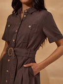 Belted Midi Shirt Dress