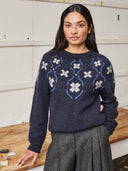 British Abstract Floral Jumper