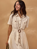 Belted Midi Shirt Dress