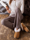 Merino Lounge-Hose mit weitem Bein