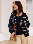 Linen Blend Drop Stitch Cardigan